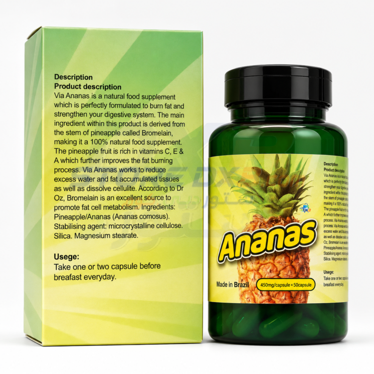 Weight Loss Ananas Pineapple Dietary Capsules   – 50 Count