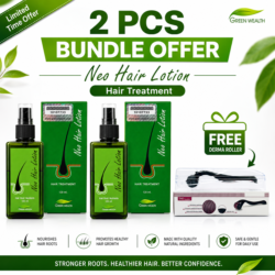2 Neo Hair Lotion Green Wealth Free Derma Rollar