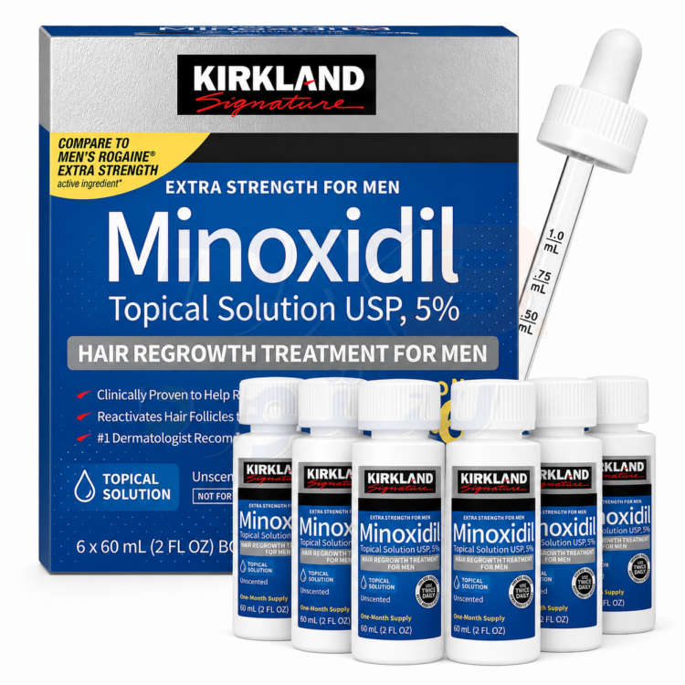 Kirkland Signature Minoxidil 5% Topical Solution (6 Bottels)